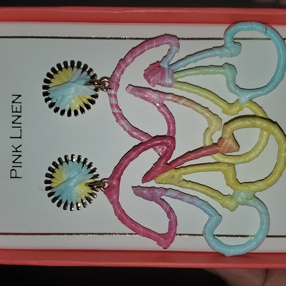 🍒 PINK LINEN Cherry drop Earrings - Picture 3 of 8